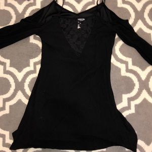 Black dress with cold shoulder